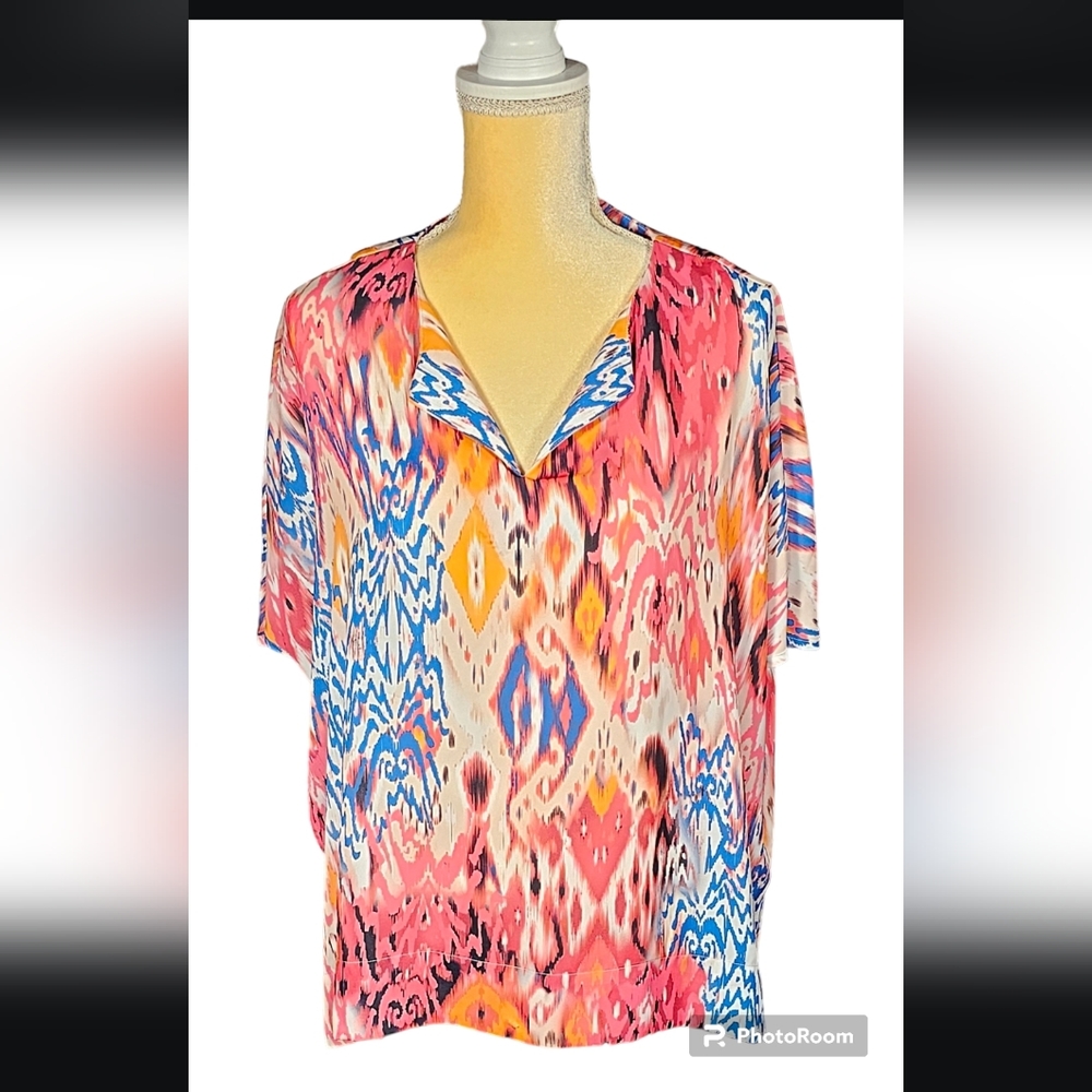 Chico's Dolman Split Neck Blouse